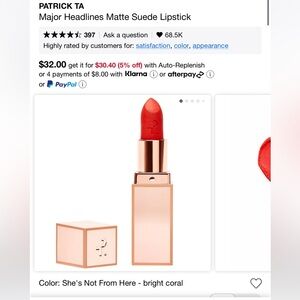 Patrick Ta Matte Suede Lipstick